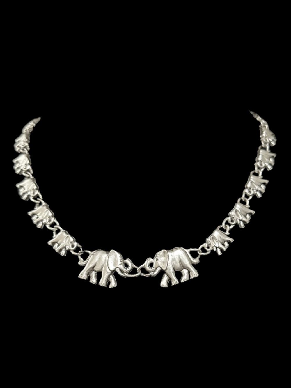 Silver Elephant Link Necklace - Women Jewelry